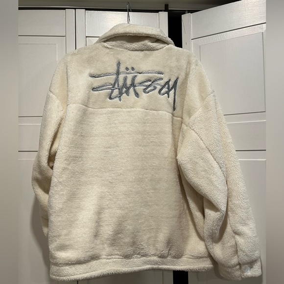 Stussy logo fleece in white size large - Picture 7 of 8